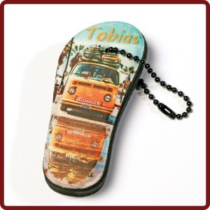 Mini Flip Flop als Anhänger mit eigenem Motiv